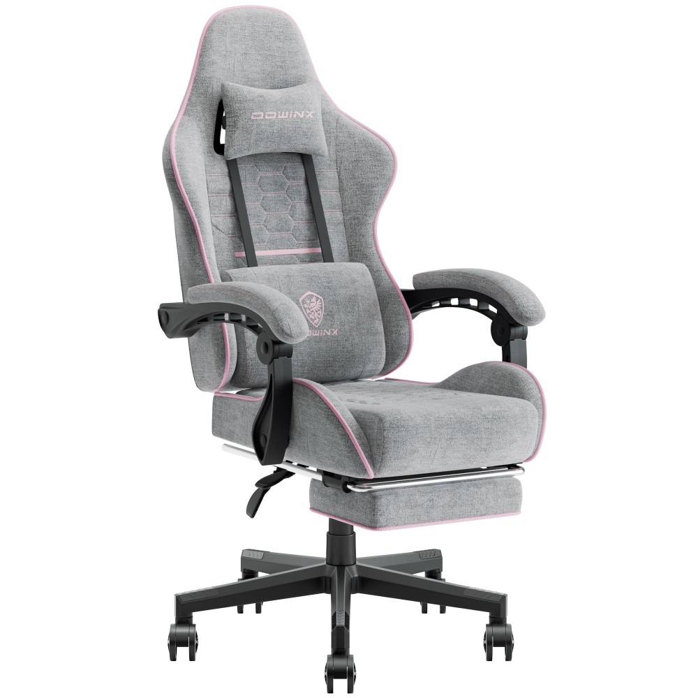 Dowinx Gaming Chair Fabric With Pocket Spring Cushion Massage Game Chair Cloth With Headrest Ergonomic Computer Chair With Foo