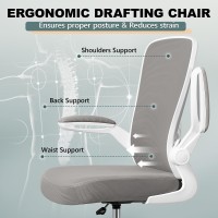 Felixking Drafting Chair Ergonomic Tall Office Chair Breathable Mesh Chair With Adjustable Footrest Ring Lumbar Support Flipup