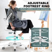 Felixking Drafting Chair Ergonomic Tall Office Chair Breathable Mesh Chair With Adjustable Footrest Ring Lumbar Support Flipup