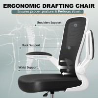 Felixking Drafting Chair Ergonomic Tall Office Chair Breathable Mesh Chair With Adjustable Footrest Ring Lumbar Support Flipup