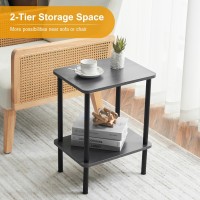 Apicizon 2 Tier End Table Set Of 2 Boho Side Table With Storage Shelf Nightstand Bedside Table For Small Spaces Bedroom Livi