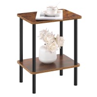 Apicizon 2 Tier End Table Boho Side Table With Storage Shelf Nightstand Bedside Table For Small Spaces Bedroom Living Room