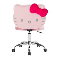 Impressions Vanity Hello Kitty Kawaii Swivel Vanity Chair For Makeup Room Adjustable Height Cute Desk Chair With Wheels Rolling