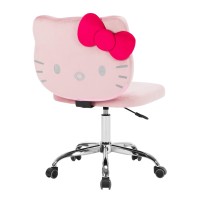 Impressions Vanity Hello Kitty Kawaii Swivel Vanity Chair For Makeup Room Adjustable Height Cute Desk Chair With Wheels Rolling