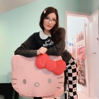 Impressions Vanity Hello Kitty Kawaii Swivel Vanity Chair For Makeup Room Adjustable Height Cute Desk Chair With Wheels Rolling