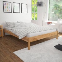 Vidaxl Bed Frame Solid Oak Wood 59.8