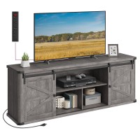 Vasagle Tv Stand For Tvs Up To 75 Inches Farmhouse Entertainment Center With Sliding Barn Doors Tv Console Table For Living Ro