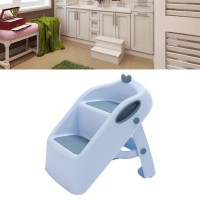 2 Step Stool 3 In 1 Toilet Potty Training Stool Slip Proof Folding 2 Step Sink Bathroom Toilet Stool For Potty Training With Safety Lock Kitchen Helper Stool (Blue)