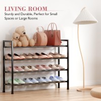 Bumusty 4Tier Expandable Shoe Rack For Closet 1833 Adjustable Shoe Rack For Small Space Small Shoe Organizer For Front Do