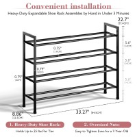 Bumusty 4Tier Expandable Shoe Rack For Closet 1833 Adjustable Shoe Rack For Small Space Small Shoe Organizer For Front Do