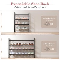 Bumusty 4Tier Expandable Shoe Rack For Closet 1833 Adjustable Shoe Rack For Small Space Small Shoe Organizer For Front Do