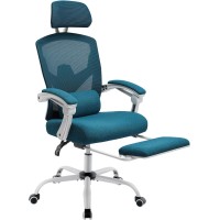 Dumos Home Office Desk Chair With Footrest Highback Mesh Rolling Swivel Reclining Chairs With Wheels Comfortable Headrest Lu