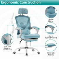 Dumos Home Office Desk Chair With Footrest Highback Mesh Rolling Swivel Reclining Chairs With Wheels Comfortable Headrest Lu