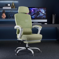 Dumos Home Office Desk Chair With Footrest Highback Mesh Rolling Swivel Reclining Chairs With Wheels Comfortable Headrest Lu