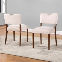 Comfort Pointe Bonito Oatmeal White Velvet 7-Piece Transitional Dining Set In Walnut Finish