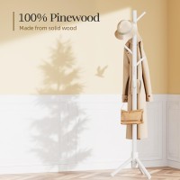 Pipishell Sturdy Wooden Coat Stand 3 Adjustable Sizes Coat Tree With 8 Hooks Coat Stands For Hallway Entryway Hat Stand For C