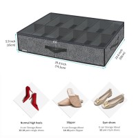 Friday Monkey Large Shoe Organizer Under Bed Set Of 2 Fit 1212 Pairs Sturdy Underbed Shoe Storage Box Bin With Strong Zipper