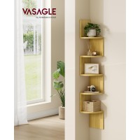 Vasagle Corner Shelf Wall Mount 5Tier Floating Corner Bookshelf Plant Shelf For Bedroom Living Room Bathroom Home Office