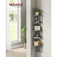 Vasagle Corner Shelf Wall Mount 5Tier Floating Corner Bookshelf Plant Shelf For Bedroom Living Room Bathroom Home Office