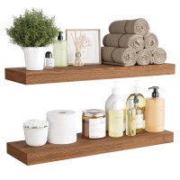 Bameos Floating Shelf 24X6 Wall Shelf Decor Wall Mounted Shelves Hanging Shelf Set For Bathroom Kitchen Living Kitchen Room Bed