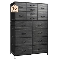 Wlive 16 Drawers Dresser Tall Dresser For Bedroom Closet Hallway Storage Dresser Organizer Unit Large Dressers Chests Of