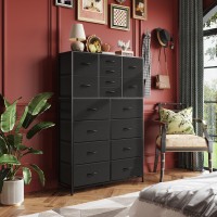 Wlive Tall Dresser For Bedroom Fabric Dresser Storage Tower With 16 Drawers Chest Of Drawers Organizer Unit Storage Cabinet