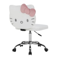 Impressions Vanity Hello Kitty Kawaii Swivel Vanity Chair For Makeup Room Adjustable Height Cute Desk Chair With Wheels Rolling