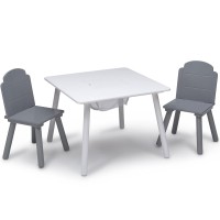 Delta Children Finn Table And Chair Set With Storage Whitegrey