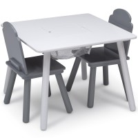 Delta Children Finn Table And Chair Set With Storage Whitegrey