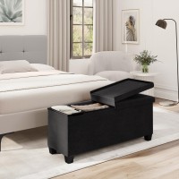 Storage Ottoman Bench 43In Storage Bench For Bedroom End Of Bed Large Ottoman Foot Rest With Storage Bins Black Ottoman With