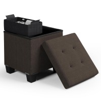 Storage Ottoman Cube With Storage Bin 15In Square Ottoman With Storage For Living Room And Bedroom Foot Stools Ottoman Small