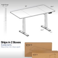 Vivo Electric Height Adjustable 60 X 30 Inch Memory Stand Up Desk, Black Table Top, Black Frame, Standing Workstation With Preset Controller, 1B Series, Desk-Kit-1B6B-30