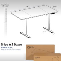 Vivo Electric Height Adjustable 60 X 30 Inch Memory Stand Up Desk, White Table Top, Black Frame, Standing Workstation With Preset Controller, 1B Series, Desk-Kit-1B6W-30