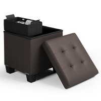 Storage Ottoman Cube With Storage Bin 15In Square Ottoman With Storage For Living Room And Bedroom Small Ottoman Foot Rest B