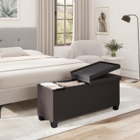 Storage Ottoman Benc 43In Storage Bench For Bedroom End Of Bed Ottoman Foot Rest With Storage Bins Brown Ottoman With Storag