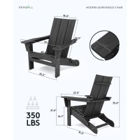 Serwall Modern Folding Adirondack Chair Set Of 2 Oversized Folding Adirondack Chair With Curved Backrest Hdpe Outdoor Adironda