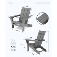 Serwall Modern Folding Adirondack Chair Set Of 2 Gray