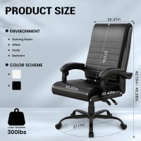 Hldirect Office Chair, Ergonomic Computer Chair, High Back Executive Chair With 90-135Tilt Function, Comfortable Home Office Desk Chair With Padded Armrests, Adjustable Height, Pu Leather, Black