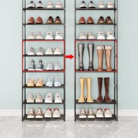 Tauehr 10 Tier Matel Shoe Rack Tall Shoe Stand 2025 Pairs Boots Organizer Storage Narrow Shoe Shelf For Entryway Closets Hallw