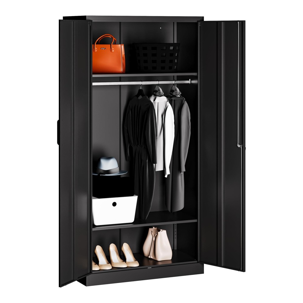 Sisesol Metal Storage Cabinets Locker With Locker Shelf 72 Armoire Wardrobe Closet With Hanging Rod Storage Locker Wardrobe