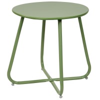 Elevon Ecoated Steel Side Table Weather Resistant Outdoor 175 Round End Table Accent Table For Bistro Balcony