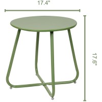 Elevon Ecoated Steel Side Table Weather Resistant Outdoor 175 Round End Table Accent Table For Bistro Balcony