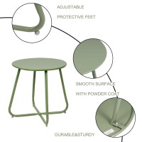 Elevon Ecoated Steel Side Table Weather Resistant Outdoor 175 Round End Table Accent Table For Bistro Balcony