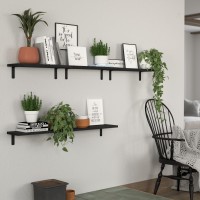 Dollfio Floating Shelves 5 Sets Wall Shelves Wood Floating Shelves For Bedroom Wall D Cor Wall Mounted Floating Bathroom She