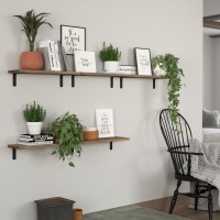 Dollfio Floating Shelves 5 Sets Wall Shelves Wood Floating Shelves For Bedroom Wall D Cor Wall Mounted Floating Bathroom She