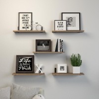 Dollfio Floating Shelves 5 Sets Wall Shelves Wood Floating Shelves For Bedroom Wall D Cor Wall Mounted Floating Bathroom She