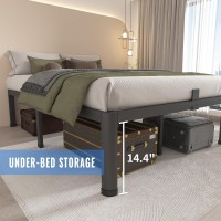 Maf 16 Inch California King Bed Frame With Round Corner Legs Mattress Slide Stopper No Box Spring Needed Heavy Duty Metal Platfo