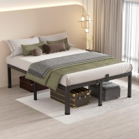 Maf 16 Inch California King Bed Frame With Round Corner Legs Mattress Slide Stopper No Box Spring Needed Heavy Duty Metal Platfo