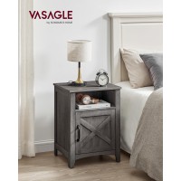 Vasagle Farmhouse Nightstand With Barn Door Set Of 2 Bedside Table With Storage Side End Table Night Stand With Open Compart