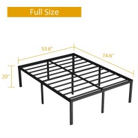 Maenizi Full Size Bed Frame No Box Spring Needed 20 Inch Heavy Duty Metal Platform Bed Frame Full Support Up To 3000 Lbs Easy